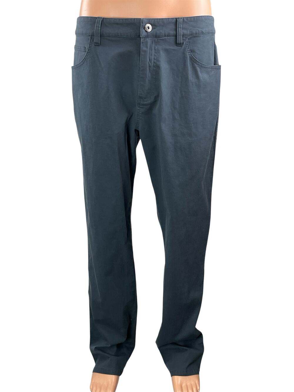 Linksoul Men's Navy Blue Straight Leg Mid Rise Career Trousers Pants Size 34R